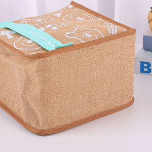 Bolsa de Almuerzo de Yute de Gran Capacidad con Forro Térmico de Papel de Aluminio - Product Image 1