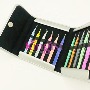 Fine Quality by Manufacturer Custom Color Good Material Beauty <b>Tools</b> Kit Eyelash Tweezers In Low Price Eyelash Tweezers Set - Product Image 3