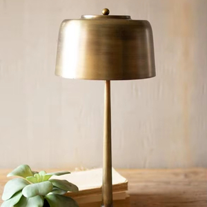 Lampe de table ronde moderne de luxe en aluminium doré - Lampe décorative d'accentuation de style indien pour la maison - Product Image 1