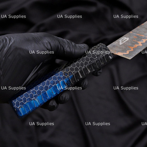 High Quality Hand Forged Copper Damascus Steel Razor <b>Sharp</b> Mosaic Pattern Ambidextrous 8-9.9in Honeycomb Handle <b>Kitchen</b> <b>Knife</b> - Product Image 2