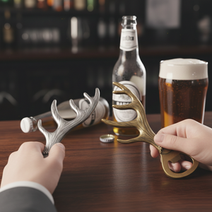 Abridor de Botellas con Diseño de Asta de Ciervo Metálica, Estilo Vintage, Herramienta de Bar, Abridor Decorativo Rústico de Mano - Product Image 3