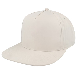 Casquettes personnalisées en coton sergé, casquette snapback à 5 panneaux avec logo brodé, bord légèrement incurvé non structuré, casquette personnalisée à profil bas - Product Image 1
