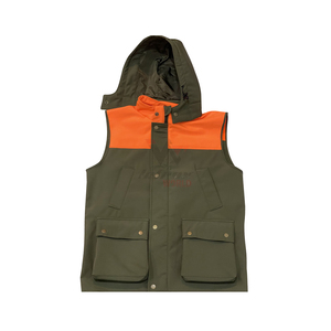 Chaleco con Capucha para Hombre, Impermeable, con Bloques de Color, Chaqueta de Trabajo para Otoño, Verde Naranja, para Actividades al Aire Libre - Product Image 1