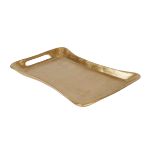 Bandeja Decorativa Rectangular Hecha a Mano con Acentos Metálicos, Bandeja de Servicio de Aluminio Plateado para Servir Té y Café - Product Image 5