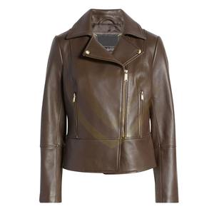 แจ็คเก็ตหนังแท้สำหรับผู้หญิงขายดีอันดับต้นๆ สำหรับฤดูหนาว มีจำหน่ายในปริมาณมากแบบกำหนดเองได้ แจ็คเก็ตหนังผู้หญิงแบบสั่งทำ - Product Image 5