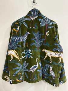 Eye Catching Luxury <b>Velvet</b> Jungle Leopard Print Jacket Handmade Boho <b>Coat</b> Cotton Lined Safari Style <b>Women</b> Blazer - Product Image 6