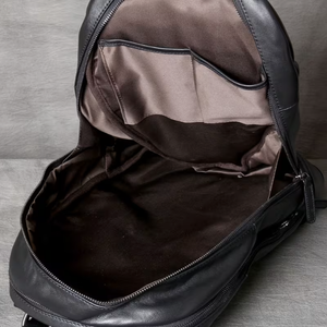 Leather Backpack 48cm Height Black Zipper Closure Travel Business <b>Bag</b> for <b>Men</b> travel leather backpack business leather backpack - Product Image 6