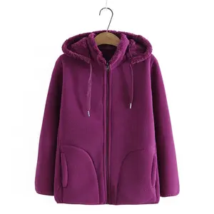 2023, sudaderas gruesas de invierno, chaqueta con capucha, abrigos de lana Polar para mujer, Tops informales con cremallera, abrigo cálido para mujer de mediana edad- - Product Image 5