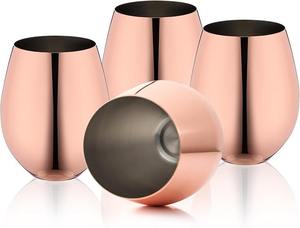 Ensemble de verres à vin sans pied en fer rose doré modernes, gobelets en métal incassables pour bière, cocktail, whisky, fête, bar - Product Image 1