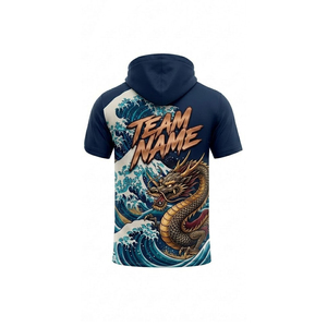 เสื้อฮู้ดน้ำหนักเบาแบบทีมสั่งทำพิเศษ แขนครึ่งตัว ผ้าโพลีเอสเตอร์เจอร์ซีย์ รับทำ OEM พร้อมชื่อและหมายเลข ชุดฝึกซ้อมกีฬา - Product Image 3