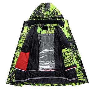 Chaqueta de Esquí con Capucha para Hombre, Talla Grande, Estampada, Térmica, Impermeable, Cortavientos, para Deportes de Invierno al Aire Libre, Abrigo de Snowboard Cálido y Transpirable - Product Image 3