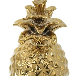 Sculpture d'ananas en résine plaquée or faite à la main, décoration minimaliste contemporaine, décoration de table, salon, cadeau pour la Saint-Valentin - Product Image 3