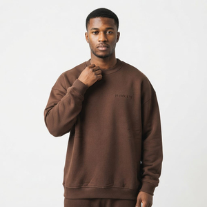 Sweat-shirt pour homme avec logo personnalisé, sweat-shirt à épaules tombantes surdimensionné pour homme, sweat-shirt en coton à col rond pour homme - Product Image 6