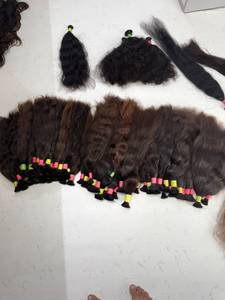 South Indian Remy Hair Extensions 100% Virgin Natural Color Light/Dark <b>Brown</b> Silky Straight Wave Glueless Double Drawn Baby Long - Product Image 1