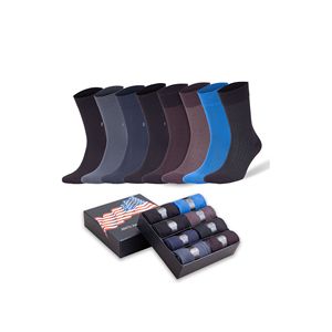 Calzini Eleganti in Bambù per Uomo, Taglie 8-11.5, Confezione Regalo con 8 Paia di Calzini Alla Moda - Product Image 1