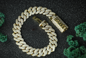 Cadena Cubana de Plata S925 con Moissanita VVS de 12mm, Estilo Hip Hop, con Puntas de Diamantes, para Hombre, Pasa la Prueba GRA - Product Image 2