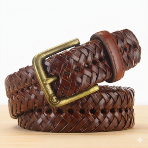 Vintage cowhide leather belt floral <b>tooling</b> <b>engraved</b> western cowboy style rustic handmade waist strap casual fashion accessory - Product Image 2