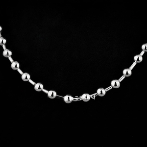 Collar de Cadena de Bolas de 6 MM Hecho a Medida en Oro Sólido de 14K, Joyería Fina y Moderna Unisex para Hombres y Mujeres - Product Image 4