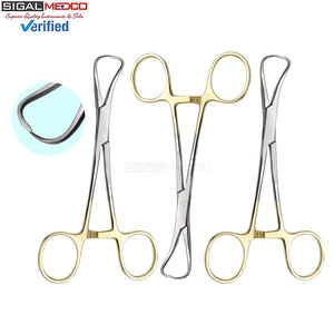 Pinzas para toallas Backhaus, paquete de 3, 5 pulgadas, chapadas en oro, instrumentos quirúrgicos manuales con mecanismo de bloqueo para asegurar paños quirúrgicos - Product Image 1