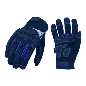 Keembro Impact Reducing Safety <b>Gloves</b> Full Finger Leather Material Smooth Texture Elastic Wristband Safety Cuff Breathable - Product Image 1