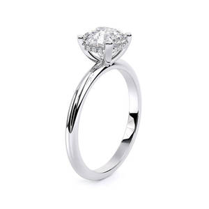 Anillo de compromiso solitario de oro macizo de 14K con diamante de laboratorio talla Asscher, chapado en rodio, corte escalonado cuadrado, para aniversario o boda - Product Image 5