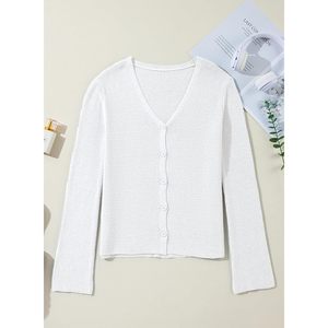 2025 <b>Women's</b> V Neck <b>Cardigan</b> Sweaters Long Sleeve Knit <b>Oversized</b> Wool Embroidered Print and Solid Casual Style for Autumn - Product Image 3