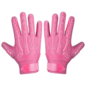 Pink Full-Finger Sports Gloves With Silicone Printing Non-Slip Hook And Loop Closure Unisex All Seasons - Product Image 1