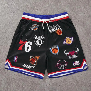 Pantalones Cortos Deportivos de Baloncesto para Hombre, Estilo Urbano, con Contraste de Color, Estampado de Números y Letras, Largura hasta la Rodilla, Transpirables, de Malla de Poliéster - Product Image 2
