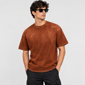 Camiseta Extra Grande Personalizada para Hombre, 100% Algodón, Estilo Vintage Lavado, Streetwear con Diseño Serigrafiado, Hombros Caídos, Corte Cuadrado - Product Image 1