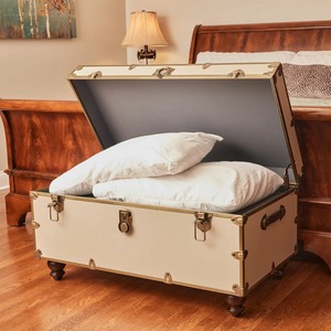 Classic Wooden Storage Trunk <b>Box</b> with Lid Rectangular Design 80x65x38cm Multifunctional for <b>Clothes</b> Shoes Books and Travel - Product Image 5
