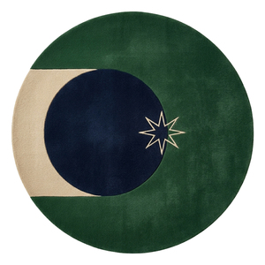Minimalist <b>Round</b> Wool Area Rug Hand Tufted Modern Geometric <b>Carpet</b> Nordic Contemporary Floor Rug for Living Room Decor - Product Image 2