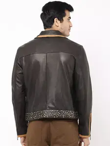 Chaqueta de Cuero para Hombre, Diseño OEM, 100% Cuero Original, Popular, Personalizada, de Alta Calidad - Product Image 3