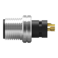 Connecteur rond mâle/femelle moulé avec câble, code T, IP67, étanche, 63V 12A, usage industriel
