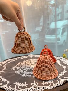 Factory Direct Sales Wholesale <b>Small</b> Mini Rattan <b>Christmas</b> Bell <b>Tree</b> Ornaments Set Good Price - Product Image 4