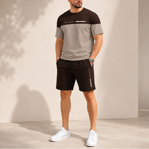 Conjunto de Ropa Deportiva para Hombre, Personalizado, Transpirable, para Gimnasio, Verano, Corte Holgado, Informal, Pantalones Cortos y Camiseta, Combinación de Colores - Product Image 4