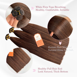Extensiones de cabello humano estilo recto Remy ruso trama atada a mano cabello vietnamita crudo - Product Image 3