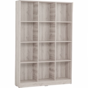 Gray Wood Grain <b>Bookcase</b> Storage Cabinet <b>Open</b> Shelf Organizer for Home Office Library - Product Image 1