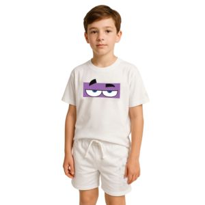Ensemble T-shirt et short pour enfants en coton biologique personnalisable, coupe oversize streetwear, tissu épais, grandes tailles pour garçons - Product Image 1