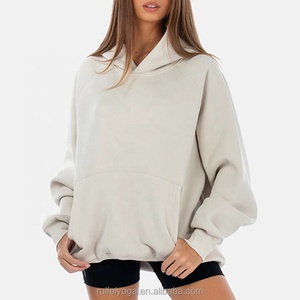 Bulk Wholesale Custom Logo High Quality Blanks Drop Shoulder 350gsm Cotton Fleece Oversized Winter <b>Lined</b> Women <b>Hoodie</b> 2026 - Product Image 2