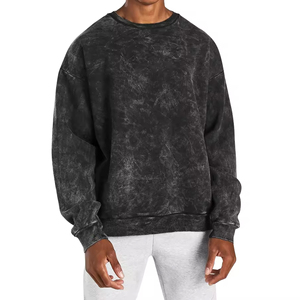 Sudadera Oversize de Algodón Lavado para Hombre, Manga Larga, Cuello Redondo, Color Liso, Estilo Casual, Tejido, Top de Streetwear - Product Image 6