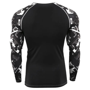 Direct Factory Custom <b>Compression</b> <b>Shirts</b> <b>Men</b> Summer Casual Digital Print Breathable Quick Dry 100% Polyester with Badge - Product Image 3