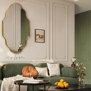 Miroir mural irrégulier plaqué or, style Hollywood Glam, miroir décoratif pour chambre à coucher, décoration intérieure - Product Image 4