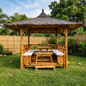 Gazebo y Pérgola de Bambú Modernos para Exteriores, Duraderos y Ecológicos, 250x250cm, Fácil Montaje, Decoración para Jardín - Product Image 2