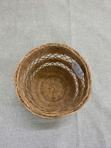 Eco-friendly Round Brown <b>Woven</b> <b>Basket</b> Multi-purpose for Planting Storage and Waste Bin - Product Image 2