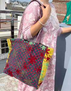 Cotton Kantha Suzani Embroidered Shoulder <b>Bag</b> – Handmade Bohemian Tote, Traditional <b>Indian</b> Textile Handbag, Vintage Floral <b>Bag</b> - Product Image 3