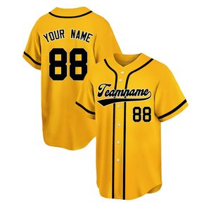 Maillot de baseball en polyester aux couleurs attrayantes, personnalisable avec logo, entièrement boutonné, grande taille, respirant, uniforme de baseball - Product Image 1
