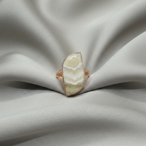Pure 925 Sterling <b>Silver</b> Banded Agate <b>Ring</b> Yellow & Rose Gold Plated Handmade Boho <b>Statement</b> Adjustable Gemstone <b>Ring</b> for Women - Product Image 5