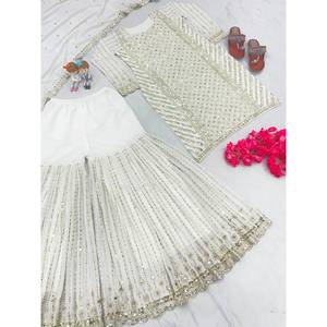 Top de diseñador para mujer y conjunto Dupatta elegante para fiesta Plazzo Look - Product Image 5