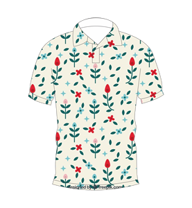 Men’s <b>White</b> Floral Print <b>Polo</b> Shirt Short Sleeve Casual Summer Fashion Golf Shirt - Product Image 4