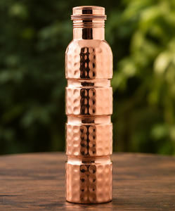 Copper <b>Water</b> <b>Bottle</b> Handcrafted Hammered Finish Portable Minimalist Design Travel Use - Product Image 4